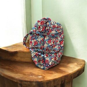 Vera Bradley Floral oversized Duffel Bag with Red and Blue Pattern